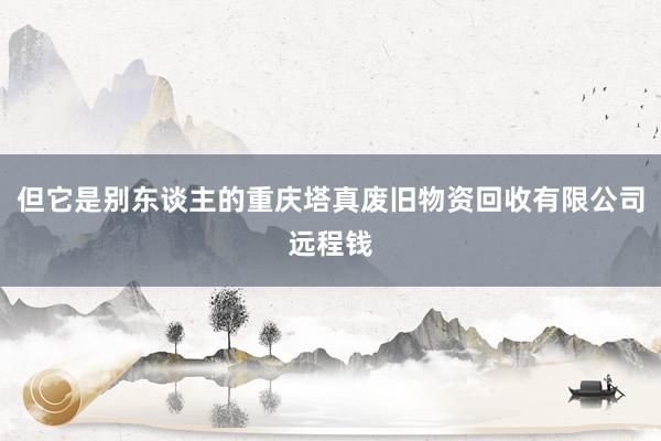 但它是别东谈主的重庆塔真废旧物资回收有限公司远程钱